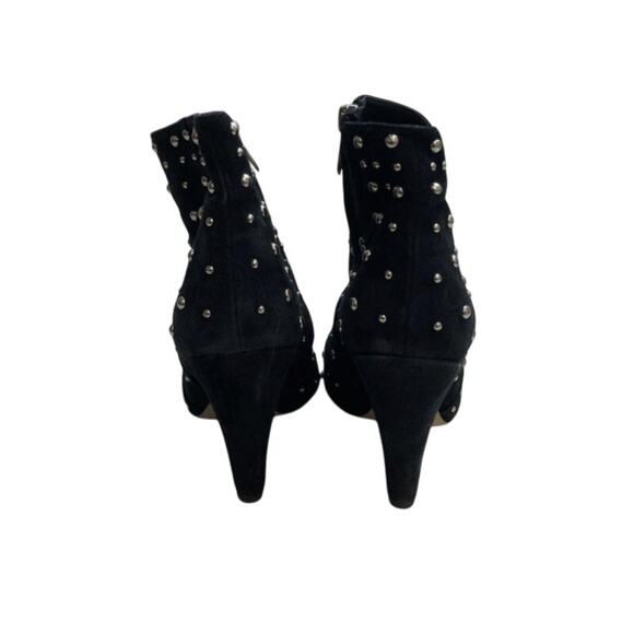Sam Edelman Roya Black Suede Silver Studded Boots 8 - Picture 4 of 7